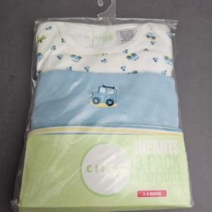 CIRCO Baby 3 pk. infants bodysuits Short sleeves Boys 3-6 mos NWT